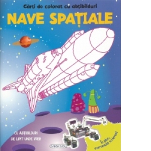 Carti de colorat cu abtibilduri - Nave spatiale