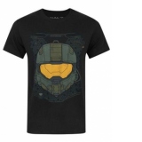 Tricou Halo 5 Master Chief Hud Helmet Black T-Shirt Size L