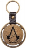 Breloc Assassins Creed Unity Classic Crest Logo Distressed Metal Gold Disc