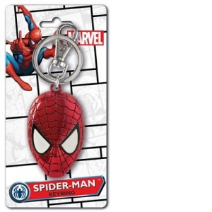 Breloc Marvel Men's Spiderman Colored Head Pewter Key Ring