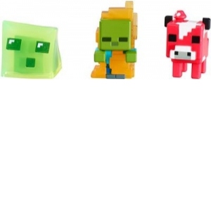 Set 3 Figurine Minecraft Mooshroom Zombie & Slime Series 3