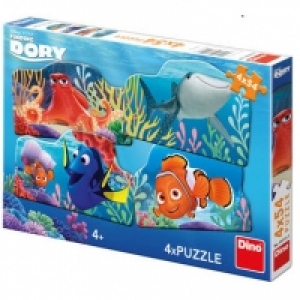Dino Toys Puzzle 4 in 1 - In cautarea lui Dory ( 54 piese)