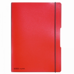 Caiet my.book flex A4, 40 file, dictando, coperta rosu transparent