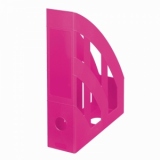 Suport dosare plastic, A4 clasic, culoare roz electrizant