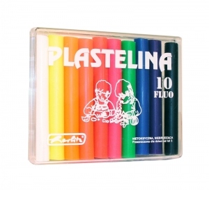 PLASTILINA HERLITZ SET 10 CULORI FLUORESCENTE CUTIE PLASTIC