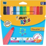 Carioci 12 culori lavabile Visacolor XL Bic