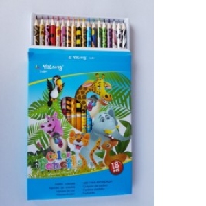 Creioane colorate 18culori Desen animale