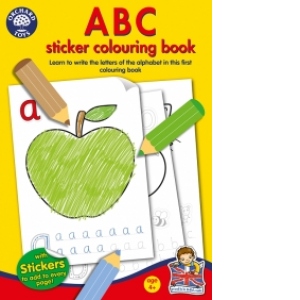 Carte de colorat cu activitati in limba engleza si abtibilduri ABC