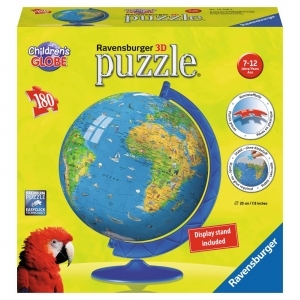 Puzzle 3D Globul Lumii pentru Copii, 180 Piese