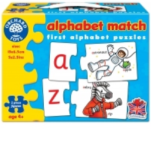 Joc educativ - puzzle in limba engleza Invata alfabetul prin asociere ALPHABET MATCH