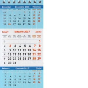 Calendar triptic de birou 2017