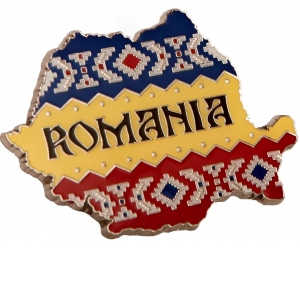 Magnet de frigider - Romania Harta tricolor MB 046