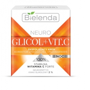 Bielenda Neuro Glicol + Vitamina C Crema exfolianta-corectoare de noapte 50 ml