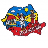 Magnet de frigider - Romania Harta desen popular MB 047