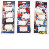 Etichete scolare autoadezive Spiderman, 20 buc/set, dim. 4 x 7 cm