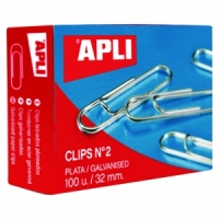 Agrafe pentru birou Apli, 32 mm, zincate, 100 bucati/cutie