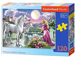 Puzzle 120 piese Printesa cu unicorni