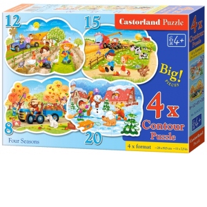 Puzzle 4 in 1 (8+12+15+20 piese) Four Seasons