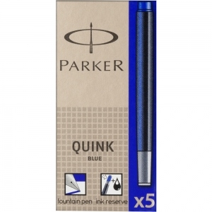 Patroane cerneala Parker  Quink, 5 bucati/cutie, albastre
