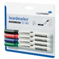 Marker pentru tabla Legamaster TZ140, varf rotund, 1 mm, 4 culori/set (negru, rosu, albastru, verde)
