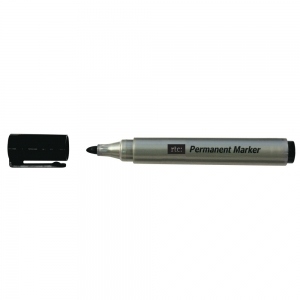 Marker permanent RTC, corp plastic, varf rotund, 2-3 mm, negru