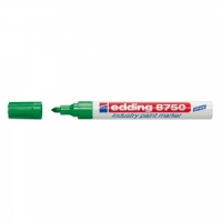 Marker permanent Edding 8750, cu vopsea, corp aluminiu, varf rotund, 2-4 mm, verde