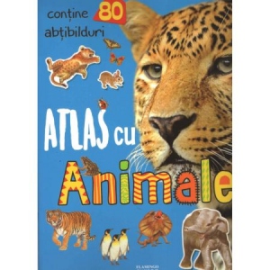 Atlas cu Animale (cu 80 abtibilduri)