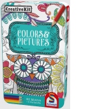 Creative Kit - 60 de motive de colorat + 6 creioane colorate