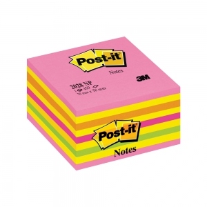 Cub notite adezive Post-it Lollipop, 76 x 76 mm, 450 file, culori neon