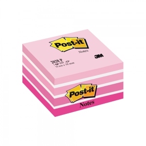 Cub notite adezive Post-it Aquarelle, 76 x 76 mm, 450 file, roz pastel