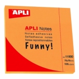 Notite adezive Apli, 75 x 75 mm, 100 file, orange