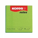 Notite adezive Kores, 75 x 75 mm, 100 file, verde