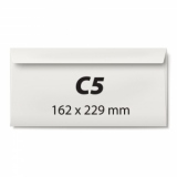 Plic C5, 162 x 229 mm, alb, banda silicon, 80 g/mp, 500 bucati/cutie