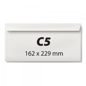 Plic C5, 162 x 229 mm, alb, autoadeziv, 80 g/mp, 25 bucati/set