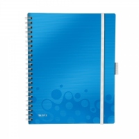 Caiet Leitz WOW Be Mobile, A4, matematica, 80 file, albastru metalizat