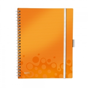 Caiet Leitz WOW Be Mobile, A4, matematica, 80 file, portocaliu metalizat