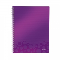 Caiet Leitz WOW, A4, matematica, 80 file, mov metalizat