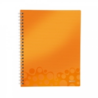Caiet Leitz WOW, A4, matematica, 80 file, portocaliu metalizat