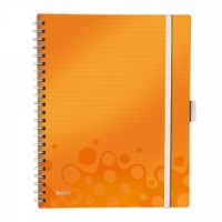 Caiet Leitz WOW Be Mobile, A4, dictando, 80 file, portocaliu metalizat
