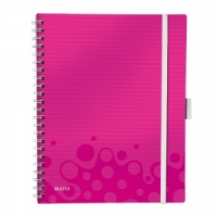 Caiet Leitz WOW Be Mobile, A4, dictando, 80 file, roz metalizat