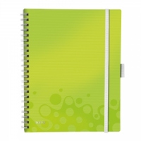 Caiet Leitz WOW Be Mobile, A4, dictando, 80 file, verde metalizat