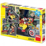 Puzzle 3 in 1 - Cursa lui Mickey Mouse (3 x 55 piese)