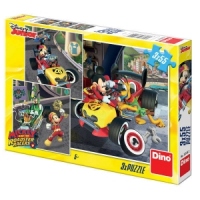 Puzzle 3 in 1 - Cursa lui Mickey Mouse (3 x 55 piese)