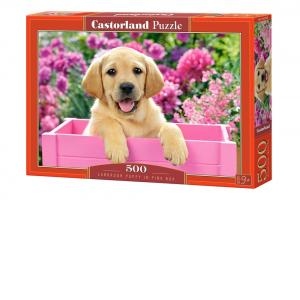 Puzzle 500 piese Labrador Puppy in Pink Box