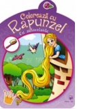 Coloreaza cu Rapunzel. Carte cu autocolante