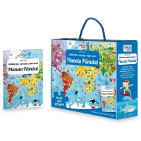 Cunoaste si exploreaza - Puzzle Planeta Pamant in limba Romana (205 piese) + mini-enciclopedie