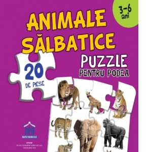Animale salbatice - Puzzle pentru podea 3-6 ani