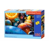 Puzzle 180 piese Planete si Lunile lor