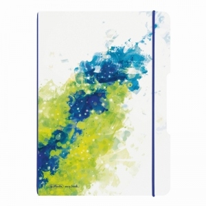 Caiet My.Book Flex A4 2x40f 80gr dictando+patratele, coperta PP, Splash lemon, elastic galben