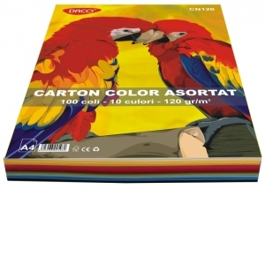 Carton color CN120 A4 100 coli 10 culori Daco 120g/mp